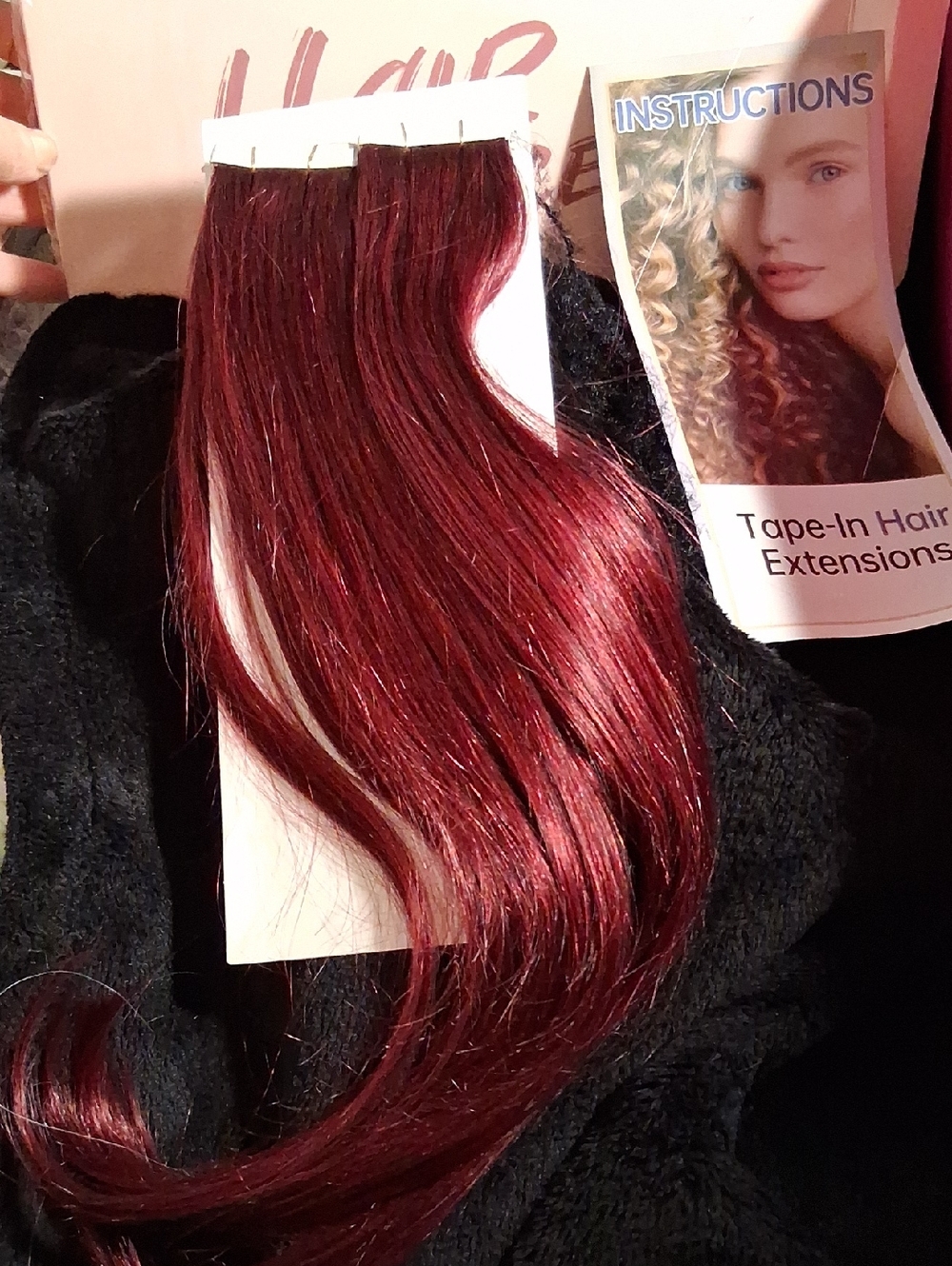 New! Hairro Tape-in Wine Red 16"